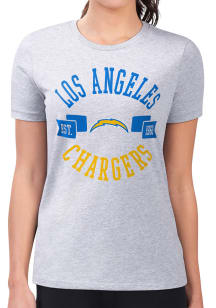 4Her Los Angeles Chargers Womens Grey City Fitted Design Short Sleeve T-Shirt