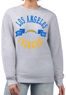 4Her Los Angeles Chargers Womens Grey City Crew Sweatshirt