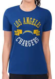 4Her Los Angeles Chargers Womens Blue City Fitted Design Short Sleeve T-Shirt