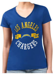 4Her Los Angeles Chargers Womens Blue City Fitted Short Sleeve T-Shirt