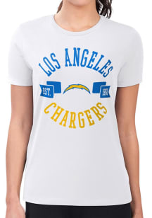 4Her Los Angeles Chargers Womens White City Fitted Design Short Sleeve T-Shirt