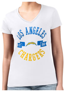 4Her Los Angeles Chargers Womens White City Fitted Short Sleeve T-Shirt