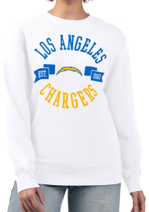 4Her Los Angeles Chargers Womens White City Crew Sweatshirt