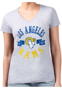 4Her Los Angeles Rams Womens Grey City Fitted Design Short Sleeve T-Shirt