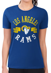 4Her Los Angeles Rams Womens Blue City Fitted Design Short Sleeve T-Shirt