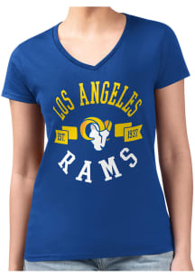 4Her Los Angeles Rams Womens Blue City Fitted Short Sleeve T-Shirt