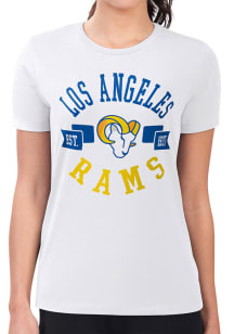 4Her Los Angeles Rams Womens White City Fitted Design Short Sleeve T-Shirt