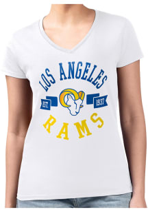 4Her Los Angeles Rams Womens White City Fitted Short Sleeve T-Shirt