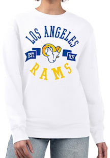 4Her Los Angeles Rams Womens White City Crew Sweatshirt