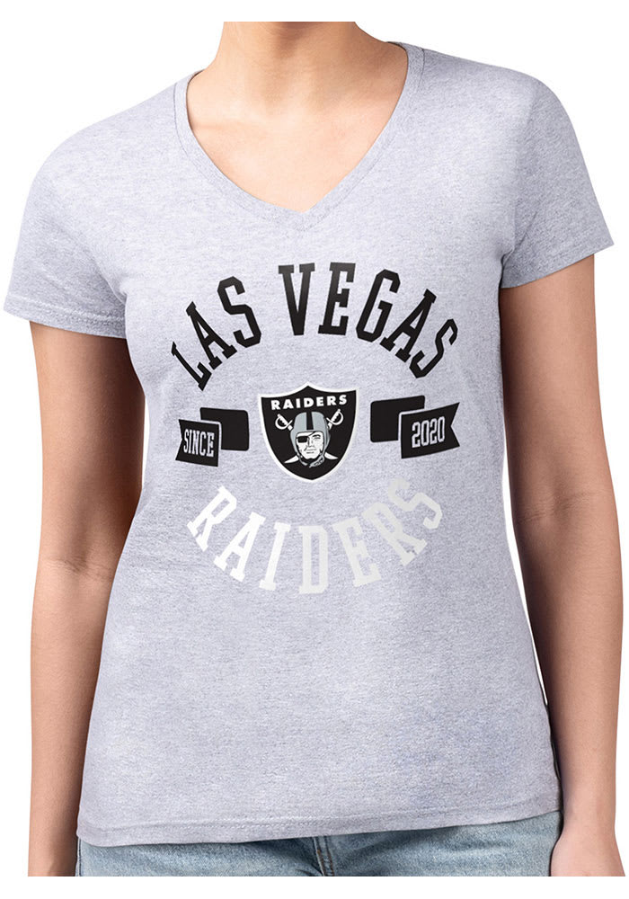 4Her Las Vegas Raiders Womens HEATHER GREY City Fitted Design T