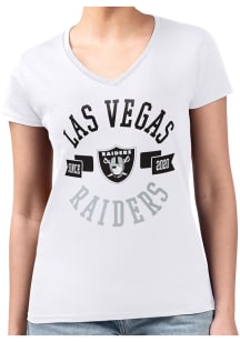 4Her Las Vegas Raiders Womens White City Fitted Short Sleeve T-Shirt