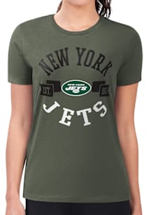 4Her New York Jets Womens Green City Fitted Short Sleeve T-Shirt