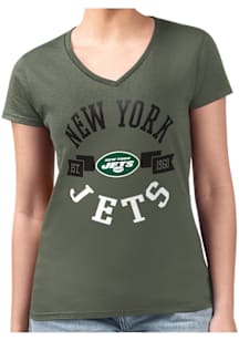4Her New York Jets Womens Green City Fitted Design Short Sleeve T-Shirt