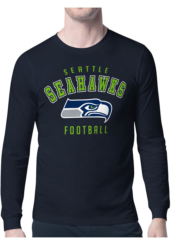 Starter Seattle Seahawks Logo Long Sleeve T Shirt NAVY - 43440676