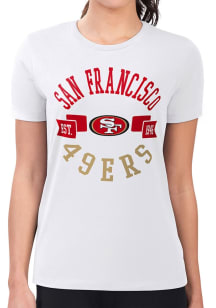 4Her San Francisco 49ers Womens White City Fitted Design Short Sleeve T-Shirt