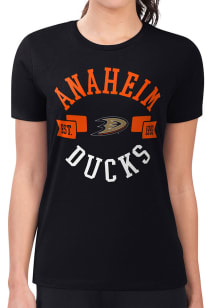 4Her Anaheim Ducks Womens Black City Fitted Design Short Sleeve T-Shirt