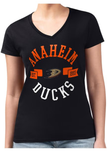 4Her Anaheim Ducks Womens Black City Fitted Short Sleeve T-Shirt