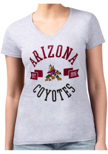 4Her Arizona Coyotes Womens Grey City Fitted Design Short Sleeve T-Shirt