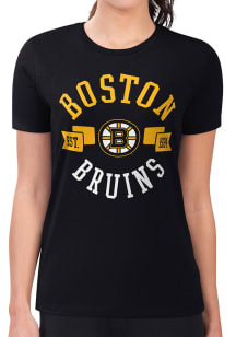 4Her Boston Bruins Womens Black City Fitted Short Sleeve T-Shirt