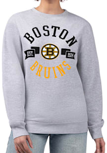 4Her Boston Bruins Womens Grey City Crew Sweatshirt