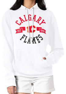 4Her Calgary Flames Womens White City Hooded Sweatshirt