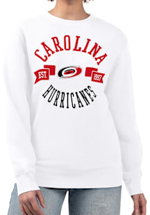 4Her Carolina Hurricanes Womens White City Crew Sweatshirt