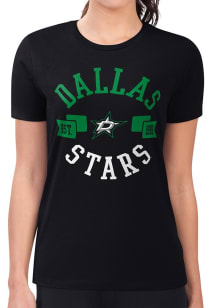 4Her Dallas Stars Womens Black City Fitted Design Short Sleeve T-Shirt