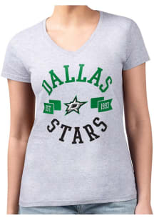 4Her Dallas Stars Womens Grey City Fitted Short Sleeve T-Shirt