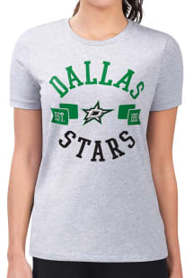 4Her Dallas Stars Womens Grey City Fitted Design Short Sleeve T-Shirt