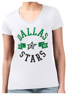 4Her Dallas Stars Womens White City Fitted Short Sleeve T-Shirt