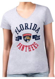 4Her Florida Panthers Womens Grey City Fitted Short Sleeve T-Shirt