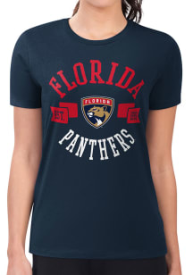 4Her Florida Panthers Womens Navy Blue City Fitted Short Sleeve T-Shirt