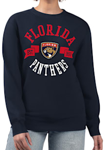 4Her Florida Panthers Womens Navy Blue City Crew Sweatshirt