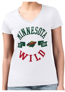 4Her Minnesota Wild Womens White City Fitted Short Sleeve T-Shirt