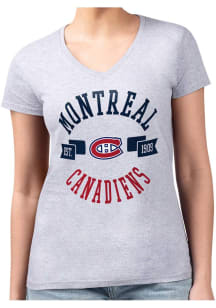 4Her Montreal Canadiens Womens Grey City Fitted Design Short Sleeve T-Shirt