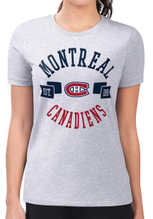 4Her Montreal Canadiens Womens Grey City Fitted Short Sleeve T-Shirt