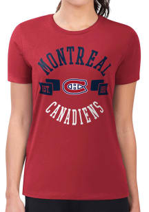 4Her Montreal Canadiens Womens Red City Fitted Design Short Sleeve T-Shirt