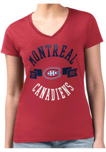 4Her Montreal Canadiens Womens Red City Fitted Short Sleeve T-Shirt