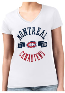 4Her Montreal Canadiens Womens White City Fitted Short Sleeve T-Shirt