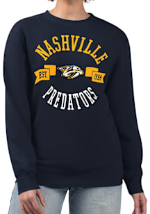 4Her Nashville Predators Womens Navy Blue City Crew Sweatshirt