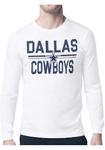 Starter Dallas Cowboys White Mesh Logo Long Sleeve T Shirt