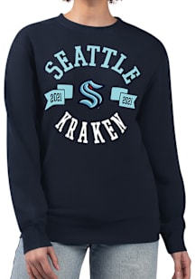 4Her Seattle Kraken Womens Navy Blue City Crew Sweatshirt