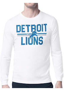Starter Detroit Lions White Mesh Logo Long Sleeve T Shirt