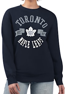 4Her Toronto Maple Leafs Womens Navy Blue City Crew Sweatshirt