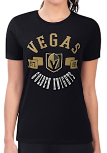 4Her Vegas Golden Knights Womens Black City Fitted Design Short Sleeve T-Shirt