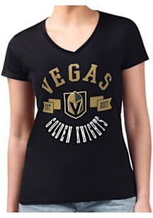 4Her Vegas Golden Knights Womens Black City Fitted Short Sleeve T-Shirt