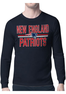 Starter New England Patriots Navy Blue Mesh Logo Long Sleeve T Shirt