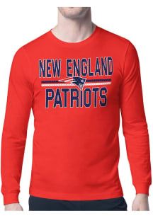 Starter New England Patriots Red Mesh Logo Long Sleeve T Shirt