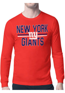 Starter New York Giants Red Mesh Logo Long Sleeve T Shirt