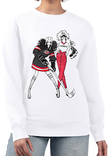 4Her Carolina Hurricanes Womens White Hockey Girls Crew Sweatshirt